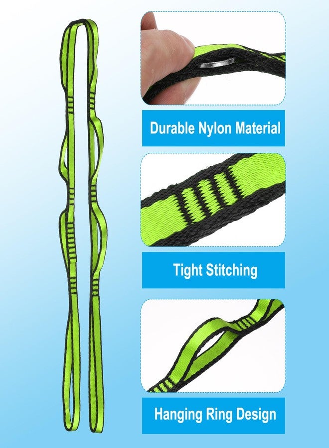 باتيكيل أحزمة سلسلة ديزي من باتيكيل، عبوة من قطعتين، حزام تسلق قوي، سلسلة نايلون قابلة للتعديل مع 8 حلقات لأرجوحة اليوغا الهوائية، أخضر - Image 3