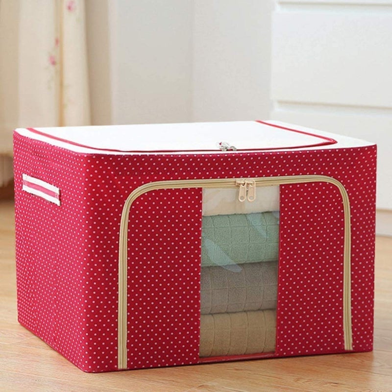 GETZET GETZET Living 88L Box Clothes Women Saree Kids Toy Dress Shirt Blankets Cap Books Bedding Cover Bag Organizer Metal Frame Folding Large Capacity Storage Box pack of 1  - Image 2