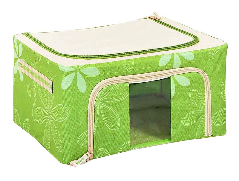GETZET GETZET Living 88L Box Clothes Women Saree Kids Toy Dress Shirt Blankets Cap Books Bedding Cover Bag Organizer Metal Frame Folding Large Capacity Storage Box pack of 1  - Image 4