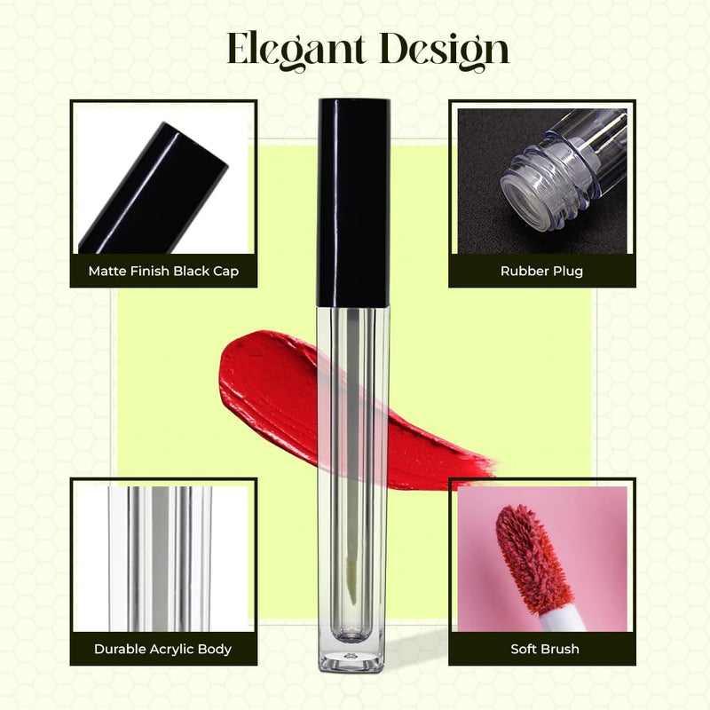 nsb herbals nsb herbals 5 ml Square Premium Acrylic Empty Lip Gloss Lip Care Cosmetic Mascara Liquid Eye Shadow Transparent Empty Clear Lip Containers Tubes Refillable Bottle With Plug Pack Of 1  - Image 5