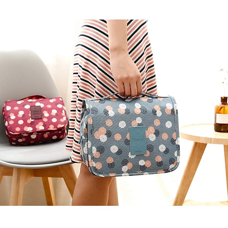 RIGJAK Travel Cosmetic Bag Toiletry DIY Make up Organizer Multifunctional Portable Makeup Pouch for Women Men and Girls Waterproof Ladies Case Inner Ware Up Brush Kit HolderMulti Color1Pcs - Image 3