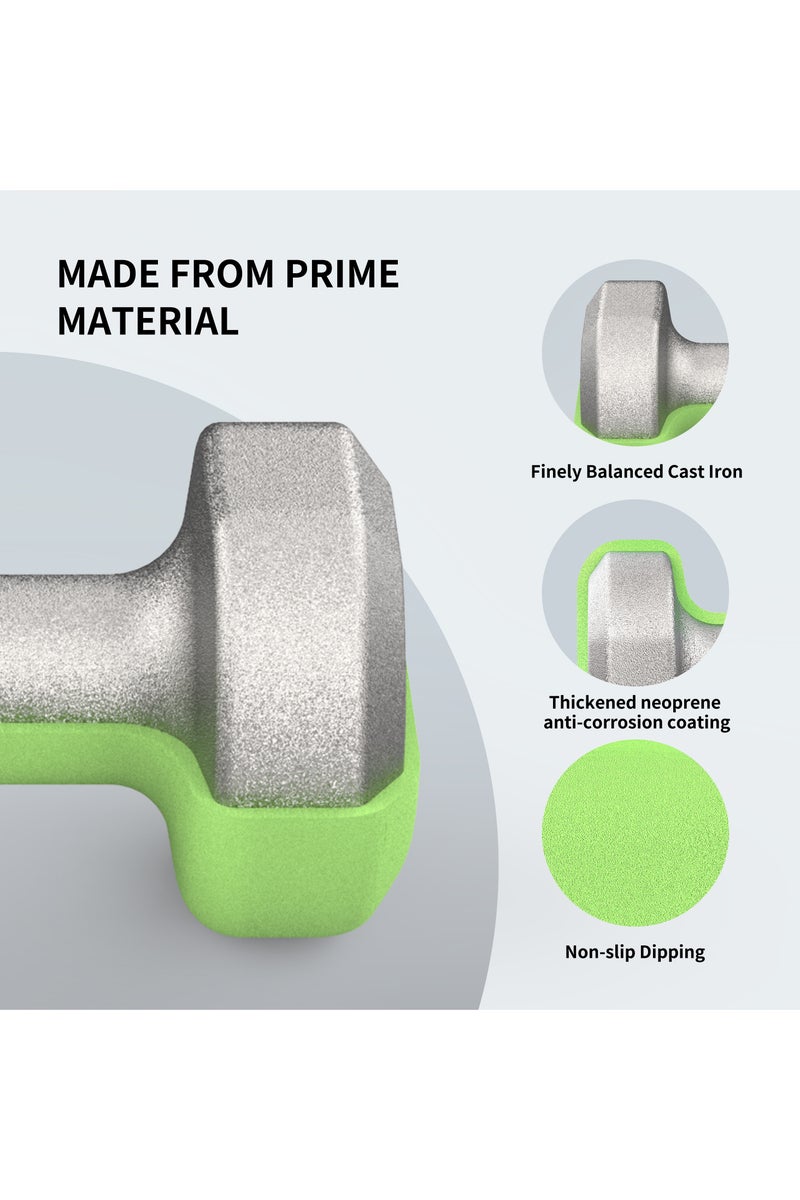 PROIRON PROIRON Neoprene Dumbbells Set Weights Exercise & Fitness Dumbbells (2kg×2 Light green) - Image 3