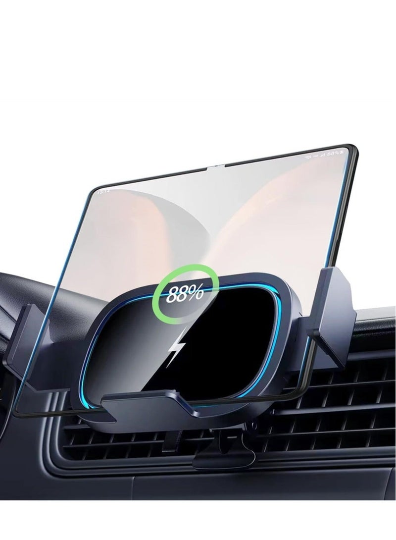 Captaintech Wireless Car Charger, 15W Fast Charging Car Mount, Phone Holder Mount, Auto Clamping, Air Vent Charging Car Phone Holder for iPhone 14/13/12/11/Pro Max/for Samsung Galaxy Z Fold 4/3/2/S23 - Image 2