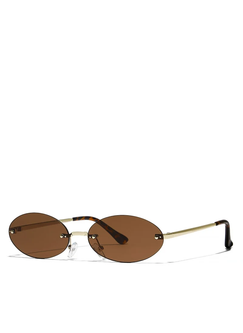Blackout JENNIFER Women Japanese Gold Sunglasses - Frame Material: Metal - Frame Color: Japanese Gold - Lens Color: Brown - Full Rim