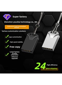 Generic Car USB Flash Drive 16G High Speed Mini Metal USB Flash Drive 32 Manufacturers Shipped Usb2.0 64G USB Flash Drive Net Red Storage Disk-Capacity:32GB C6  - Image 1