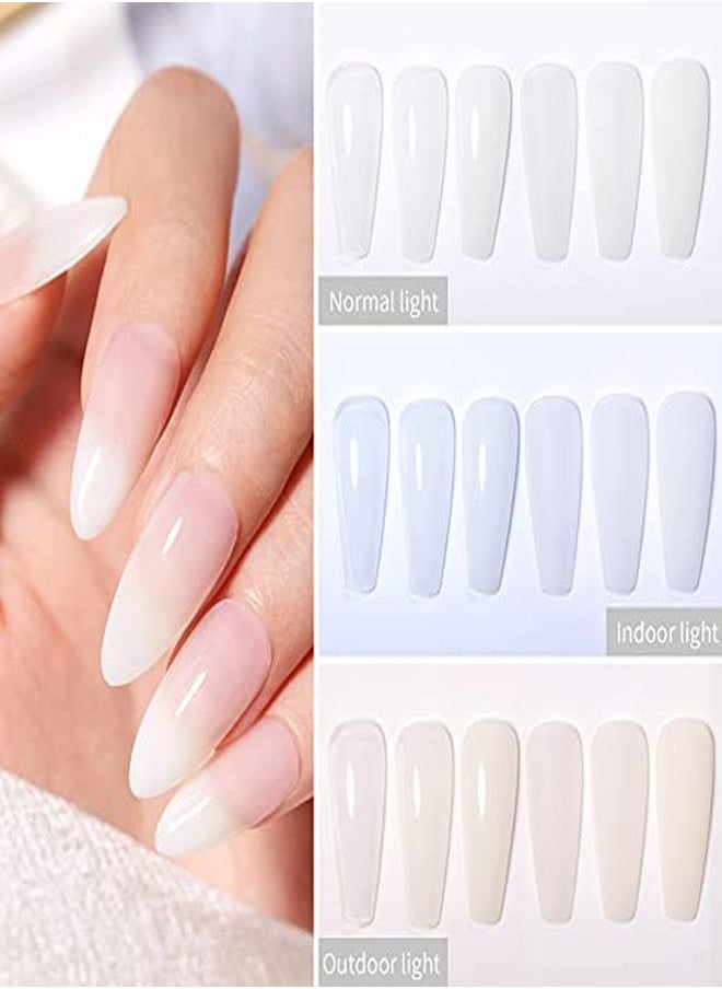 Born Pretty طلاء أظافر جل أبيض حليبي شفاف طلاء أظافر جل أبيض شفاف مع طلاء أظافر LED 10 مل  - Image 5