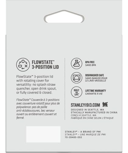 Stanley Stanley Quencher Tumbler Lid 40 oz | Twist on Flowstate 3-Position Lid Replacement for Tumbler with Handle | Accessory fits Stainless Steel Drinking Cup | BPA-Free | Clear - Image 5