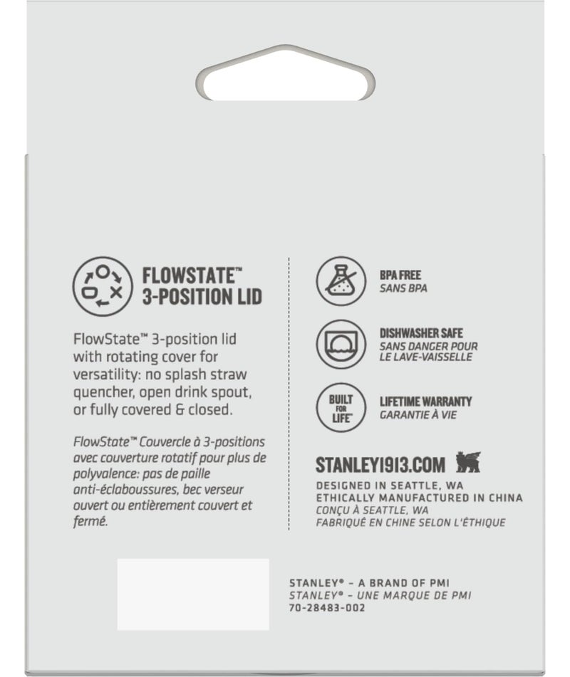 Stanley Stanley Quencher Tumbler Lid 40 oz | Twist on Flowstate 3-Position Lid Replacement for Tumbler with Handle | Accessory fits Stainless Steel Drinking Cup | BPA-Free | Clear - Image 3