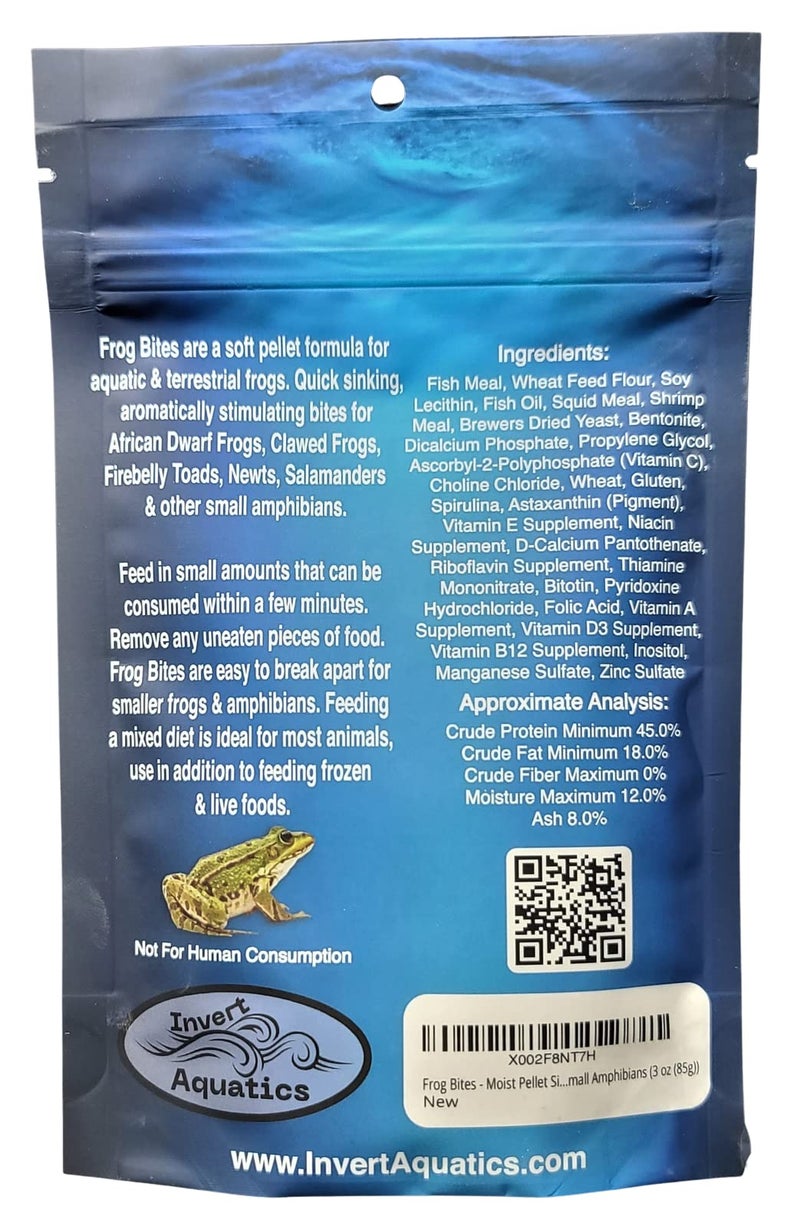 Invert Aquatics Frog Bites - Moist Pellet Sinking Diet for Frogs & Small Amphibians (3 oz (85g)) - Image 3