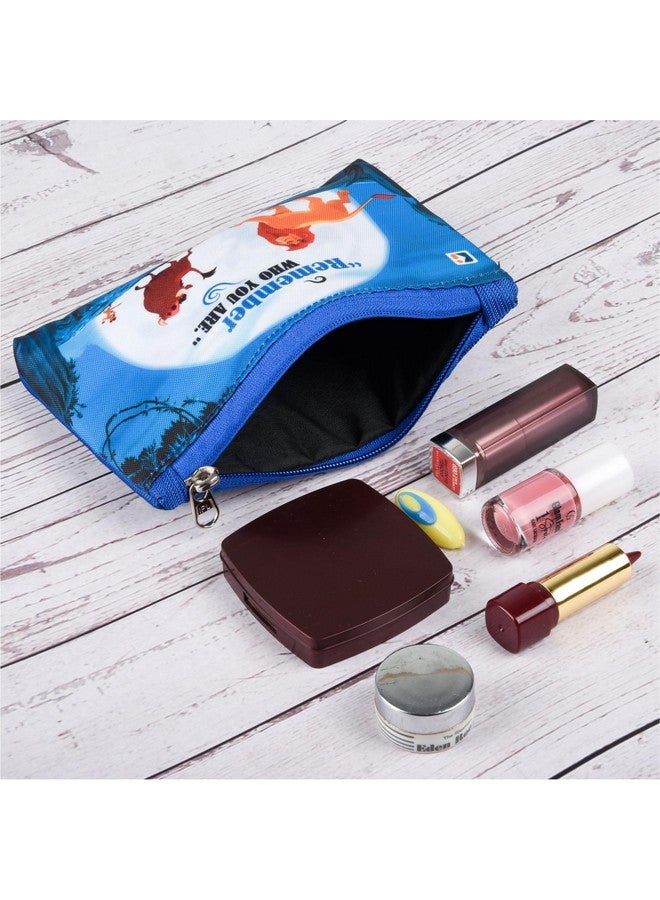 Kuber Industries Pack of 4 Pencil Pouch | Pen-Pencil Box for Kids | School Geometry Pouch | Square Stationary Pouch | Pencil Utility Bag | Zipper Pencil Organizer | Disney-Lion King | Blue - Image 5