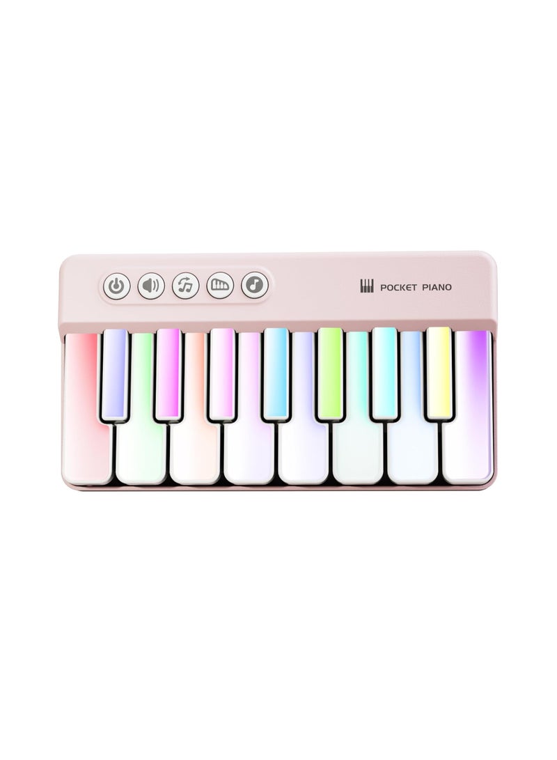 GUDOO لوحة مفاتيح بيانو صغيرة للأطفال الصغار، لعبة بيانو موسيقية للرضع مع مستوى صوت قابل للتعديل وأضواء، 15 لحنًا، وضع التعلم، 3 تأثيرات صوتية – لعبة بيانو محمولة للأطفال، مناسبة لعيد الميلاد للرضع، الأطفال الصغار، الأطفال والكبار. - Image 1