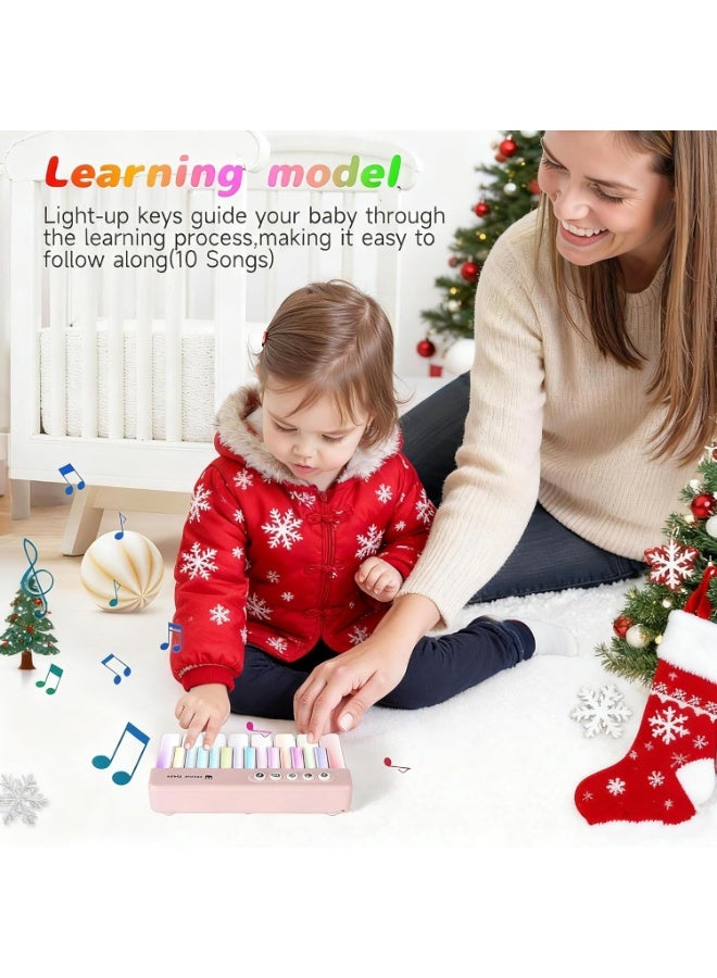 GUDOO لوحة مفاتيح بيانو صغيرة للأطفال الصغار، لعبة بيانو موسيقية للرضع مع مستوى صوت قابل للتعديل وأضواء، 15 لحنًا، وضع التعلم، 3 تأثيرات صوتية – لعبة بيانو محمولة للأطفال، مناسبة لعيد الميلاد للرضع، الأطفال الصغار، الأطفال والكبار. - Image 5