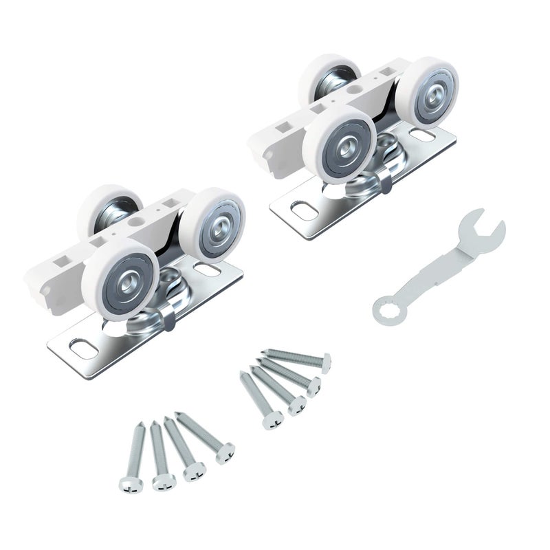 JUBEST Pocket Door Rollers Assembly Commercial Grade Rollers Replacement Top Mounted Pocket Door Hangers 2 Pack