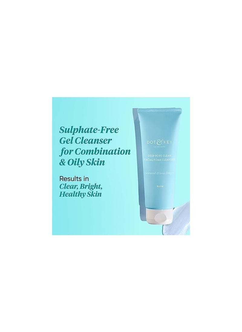 Dot & Key Deep Pore Clean Milky Foam Cleanser with Seaweed & Lotus Flower