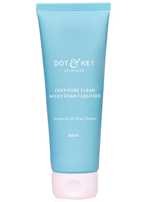 Dot & Key Deep Pore Clean Milky Foam Cleanser with Seaweed & Lotus Flower