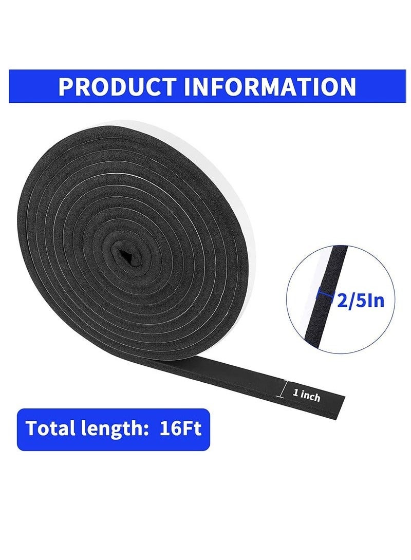 2 Pack Self Adhesive Door Window Insulation Seal Foam Tape Insulation Tape Weather Stripping for Doors and Windows Sound Proof Soundproofing Door Seal - Image 2