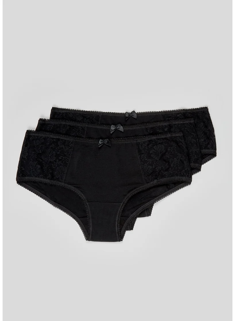 Matalan 3 Pack Lace Modal Short Knickers