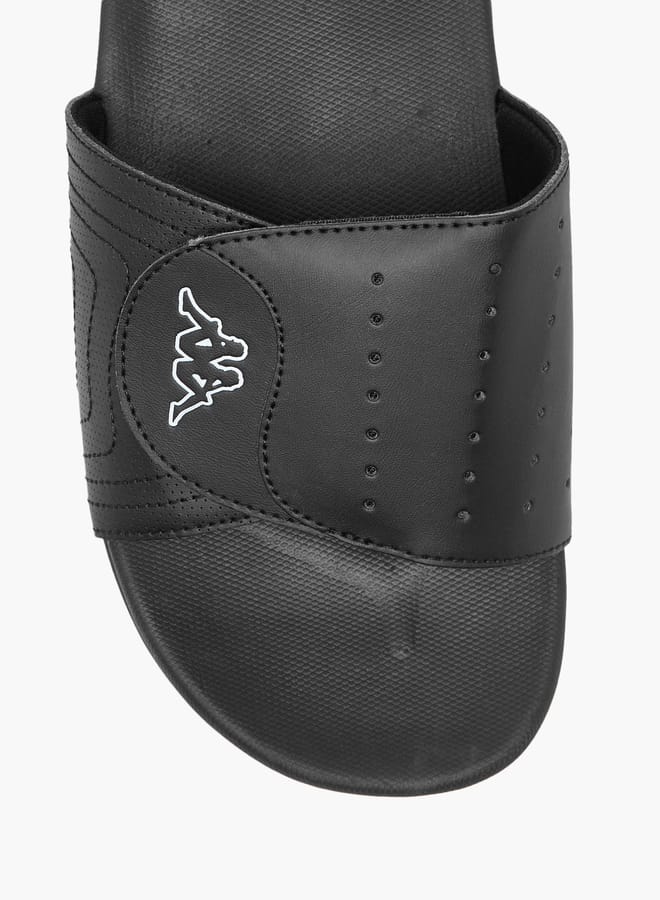 Kappa Men's Logo Print Slides With Hook And Loop Closure - Image 3