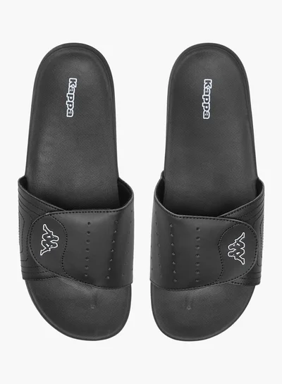 Kappa Men's Logo Print Slides With Hook And Loop Closure