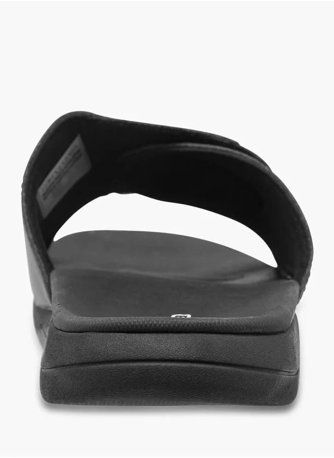 Kappa Men's Logo Print Slides With Hook And Loop Closure