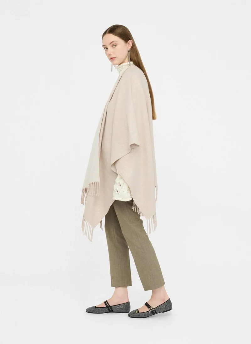 Liu Jo Poncho with logo and fringes
