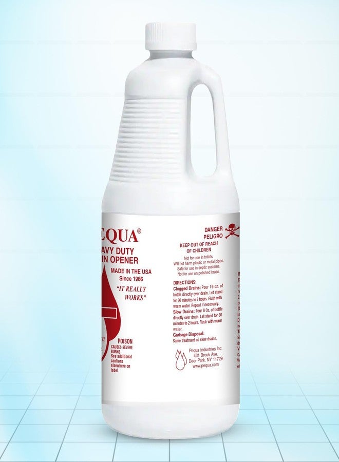 PEQUA INDUSTRIES 64 oz Pequa Heavy Duty Drain Opener - Powerful, Non-Acid, Fast-Acting Formula, Safe for All Pipes, Industrial strength Drain Cleaner for Sinks, Tubs, Septic Tanks (Pack of 2) - Image 2