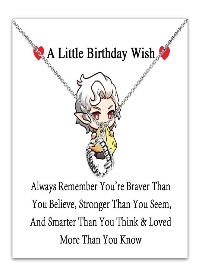 WUSUANED Funny Vampire Cusp Necklace Lover Gift Inspired Jewelry Game Birthday Wish (BG3 Astarion Necklace) - Image 1