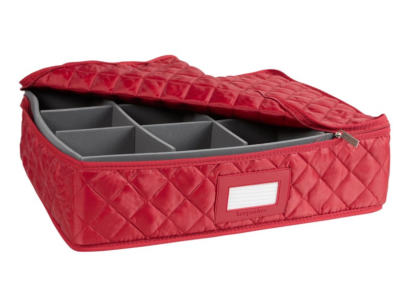 Covermates Keepsakes - Adjustable Glassware Storage - Padded Protection - ID Window - Stain Resistant - Machine Washable - China Storage, Red - Image 4