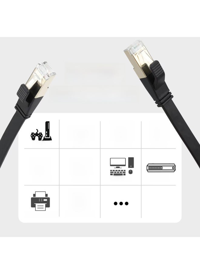 Generic Supply Flat CAT8 Class 8 Double Shielded 40Gbps Computer Routing Switch 10 Gigabit Network Cables-Color:Black-Line Length:1.8M  - Image 3