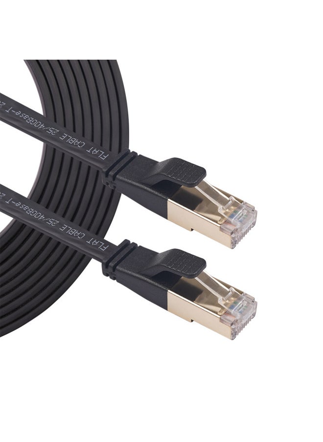 Generic Supply Flat CAT8 Class 8 Double Shielded 40Gbps Computer Routing Switch 10 Gigabit Network Cables-Color:Black-Line Length:1.8M  - Image 5