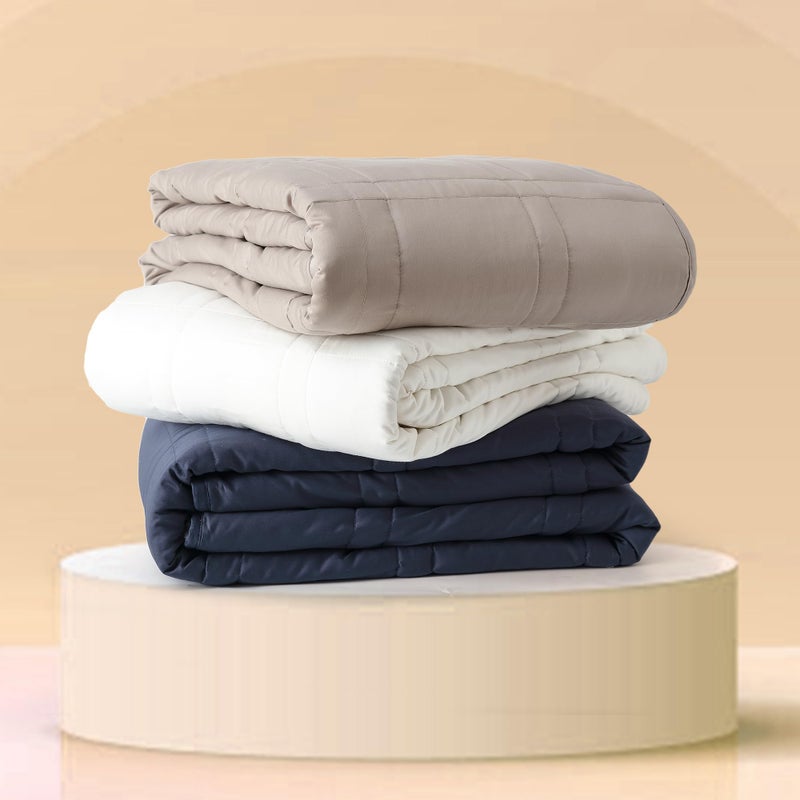 Baloo Baloo Weighted Blanket for Adults 15 lb FullQueen Pebble White 60x80  Cool  100 Cotton  Machine Washable  Dryer Safe  Glass Microbead Fill 