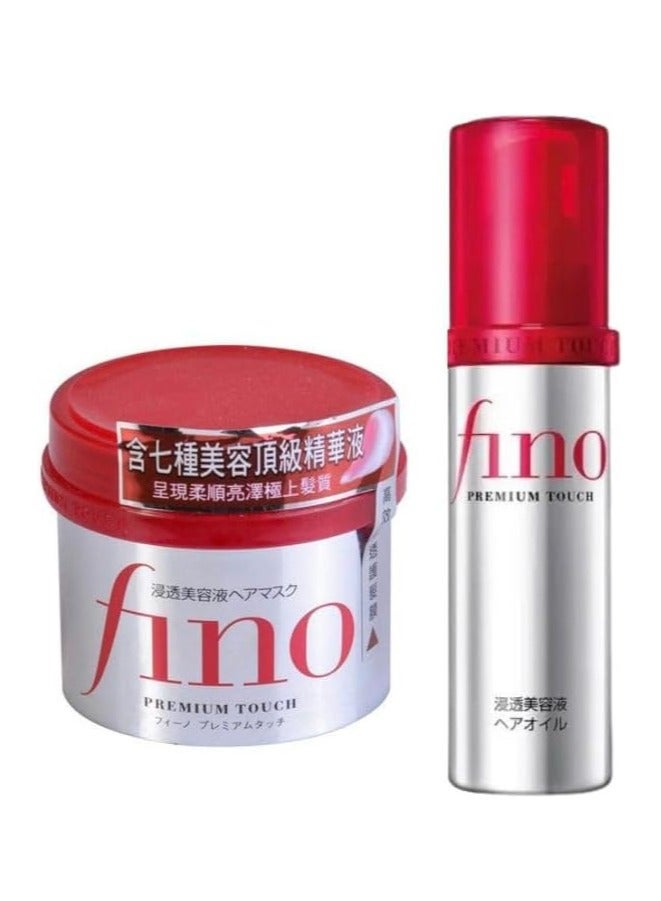 FINO Hair Serum 70ml and hair Mask Treatment 230g- Duo Power for Stronger and healthy Hair- Best for damage & hair fall problem - Image 1
