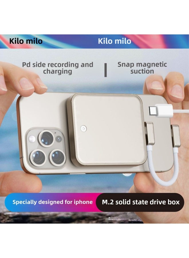 MagSafe Magnetic Solid-state Hard Disk Box M.2 2230 For Apple IPhone15pro External Recording ProRes-Color:Black + 256gb Solid State Drive - Image 1