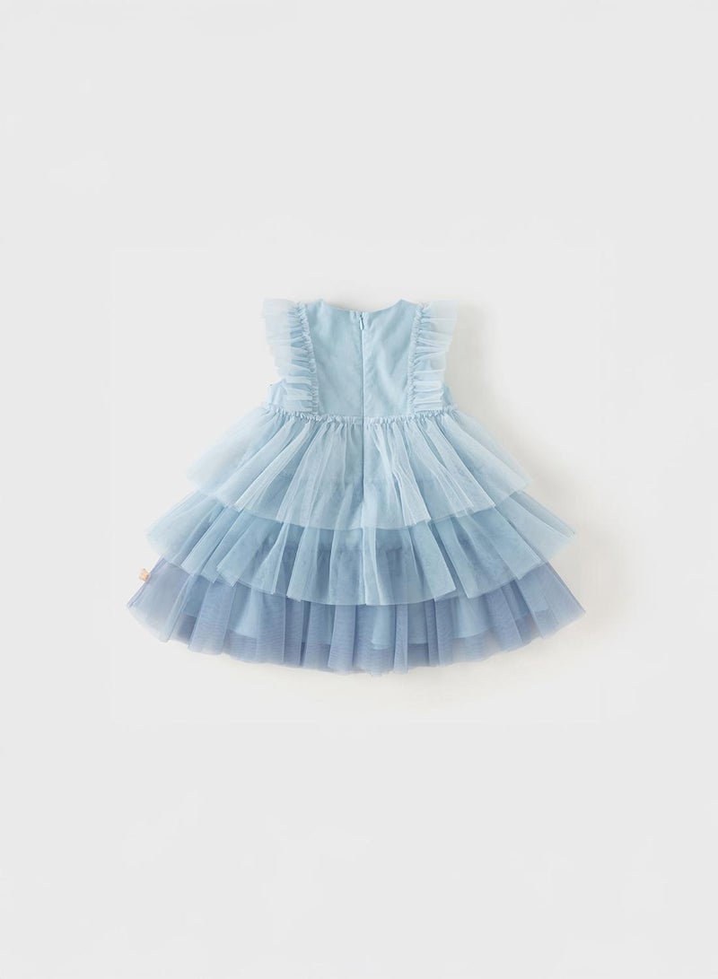 Dave & Bella Sea Blue Layered Ombre Dress - Image 2