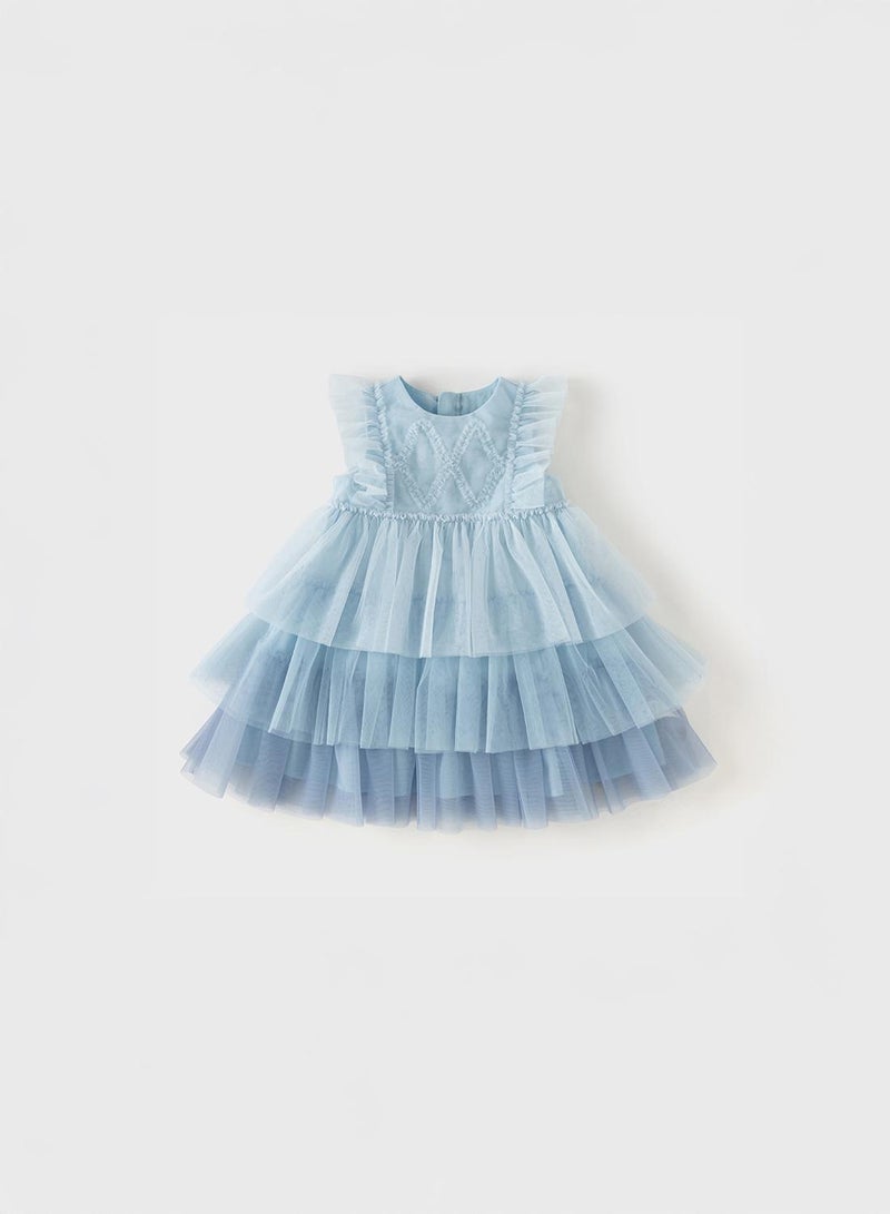 Dave & Bella Sea Blue Layered Ombre Dress - Image 1