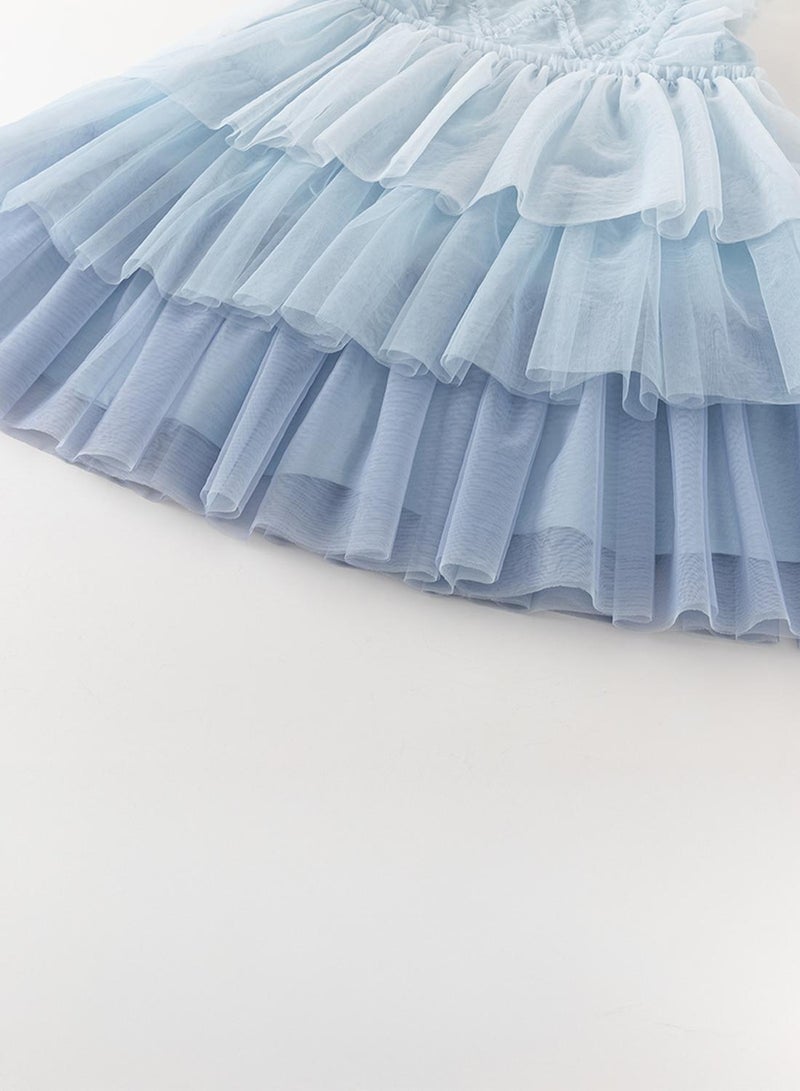 Dave & Bella Sea Blue Layered Ombre Dress - Image 4