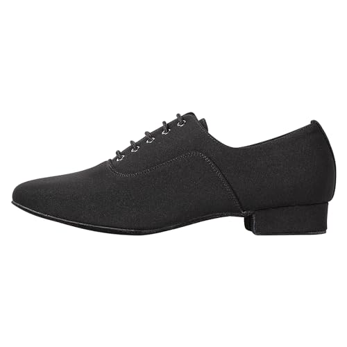 Linodes Breathable Oxford Men's Latin Dance Shoes 1 Inch Leather Sole Ballroom Salsa Tango Waltz Character Shoe-Black-11.5M - Image 3