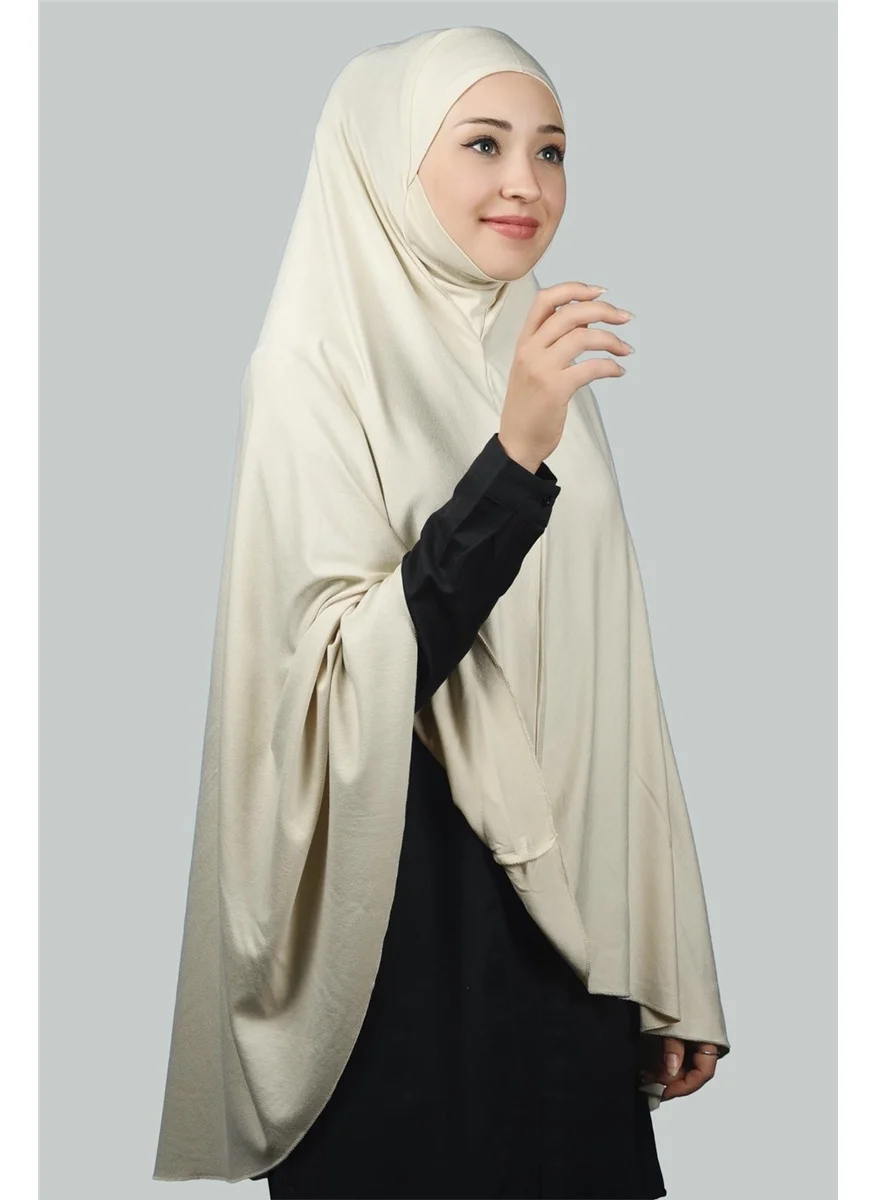 Altobeh Ready-made Turban Practical Scarf with Veil Hijab with Nikap - Prayer Cover Soufflé (5Xl) - Cream