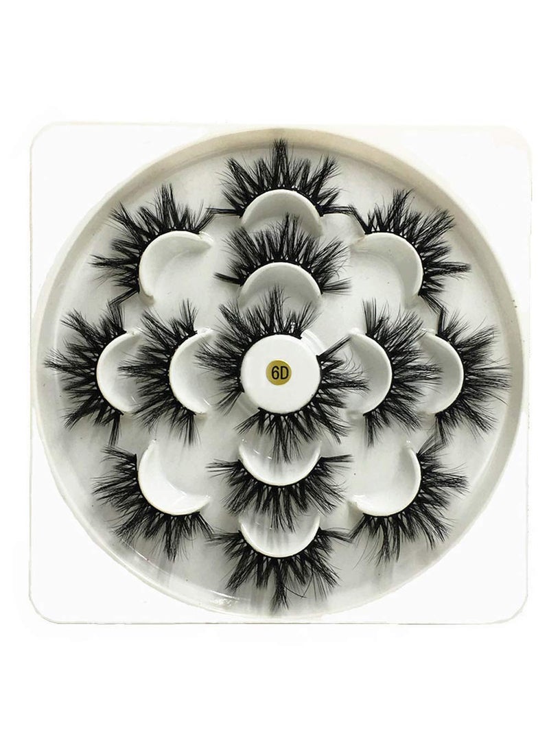DAODER DAODER False Eyelashes Fluffy Faux Mink Lashes 3D Wispy Lashes 7 Pairs Pack Dramatic Long Thick Volume Fake Eye Lash Multipack 