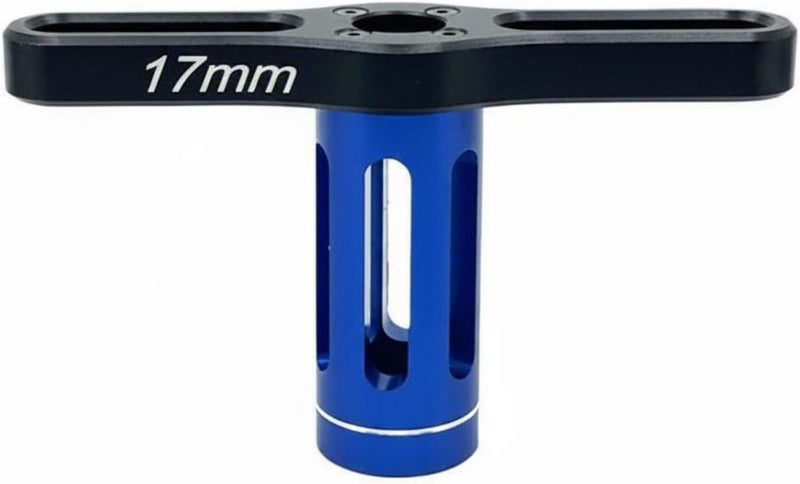 17mm RC Wheel Driver Anodized RC Car Wheel Nut Tool Sandblasted Finish 17mm Hex Socket, Blue With Black - Image 1
