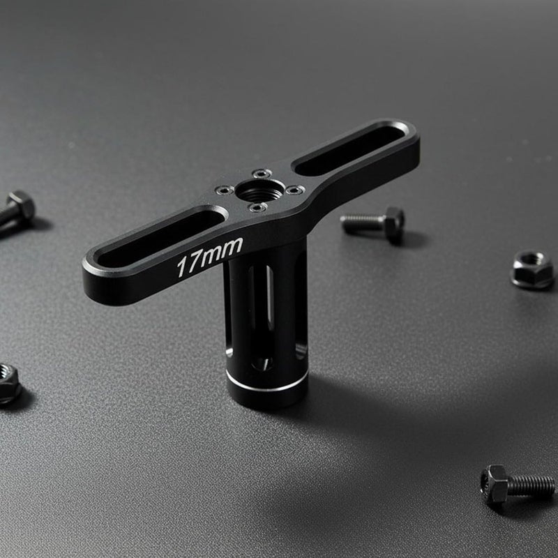 17mm RC Wheel Driver Anodized RC Car Wheel Nut Tool Sandblasted Finish 17mm Hex Socket, Blue With Black - Image 2