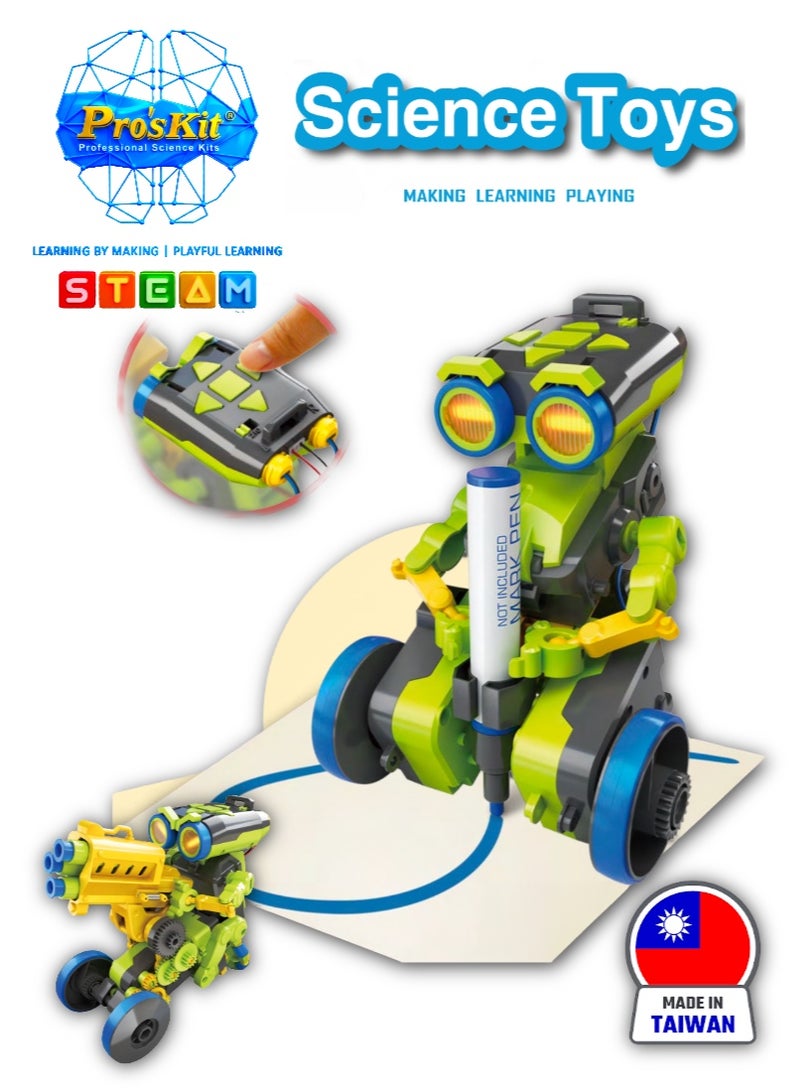 Pro'skit Pro’sKit GE-897 Tribo 3-in-1 Keypad Coding Robot – DIY Programmable STEM Robot Kit for Kids (Sharpshooter, Painter & Sweeper) - Image 1