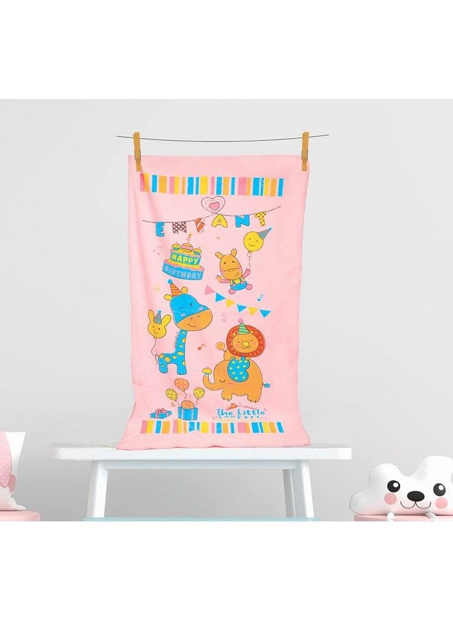 The Little Lookers Towel For Newborn Baby Kids; Super Soft Baby Bath Towel Set For Infants Bathing Accessories; (02 Years) (Pink Pack Of 1(48X84Cm))  - Image 2