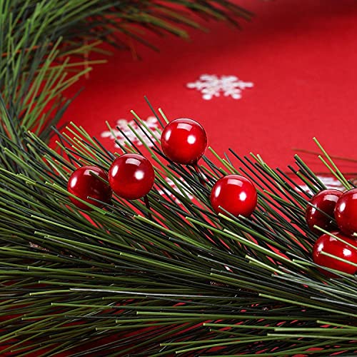 Ascension 50pcs Artificial Holly Berries, 10 mm Fake Berries Decor on Wire for Christmas Tree Decorations Flower Wreath DIY Craft Use (Red) - Image 3