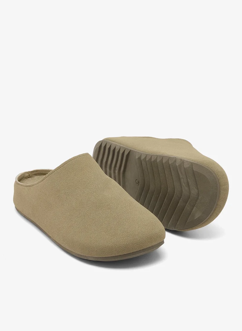 Glamorous TAUPE MF Suedette Mule Clogs for Women | Best Price UAE
