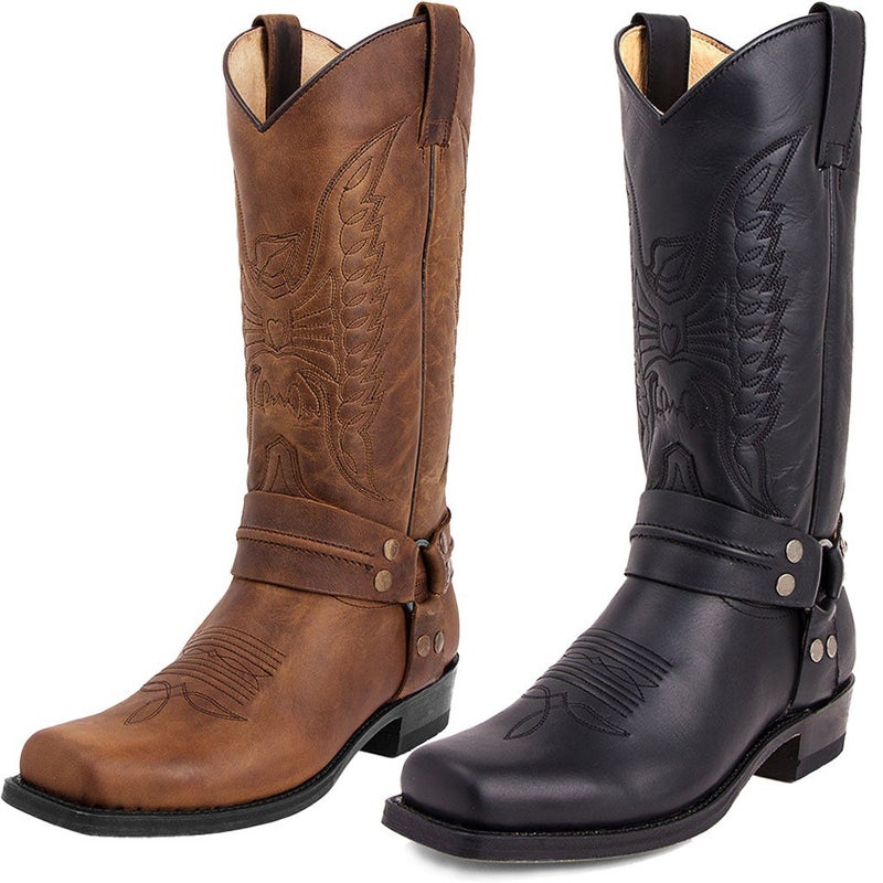 Handmade Increased Rivet Boots Men'S Shoes Square Heel Knight Men'S Boots Plus Size - Image 2