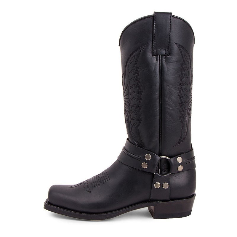 Handmade Increased Rivet Boots Men'S Shoes Square Heel Knight Men'S Boots Plus Size - Image 3