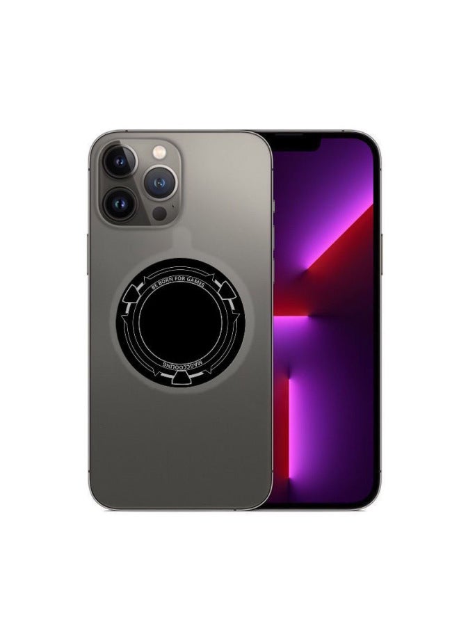 Radiator Magnetic Film Black Ultra-thin Cold Iron Film Suitable For Mobile Phone Tablet Magnetic Radiator Magnetic Patch-Color:Diameter 60mm With Pattern - Image 4