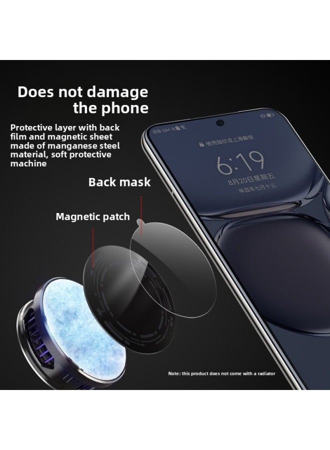 Radiator Magnetic Film Black Ultra-thin Cold Iron Film Suitable For Mobile Phone Tablet Magnetic Radiator Magnetic Patch-Color:Diameter 60mm With Pattern - Image 5