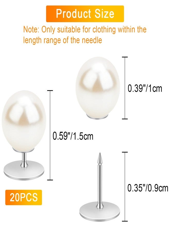 SOKOSEY 20 Sets 10mm Pearl Buttons No Sew Pins for Women, Reusable and Removable Button for Clothes, Decorative Button Pin, Brooch Fixed - Image 2